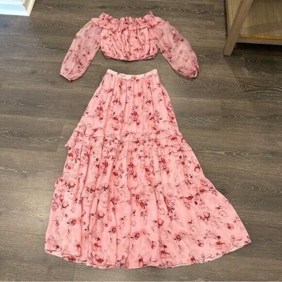 CAMI NYC Liu Skirt in Pink Garden & Elaria Top In Pink Set NWT Size XS - Picture 3 of 13